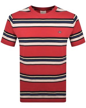 GANT Multistripe T Shirt Rose - Red