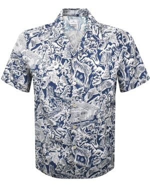 Paul Smith Casual Fit Short Sleeved Shirt - Blue