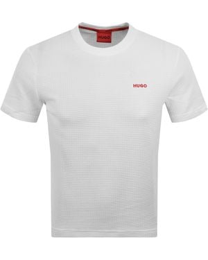 HUGO Austin Waffle T Shirt - White