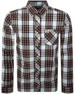 Fred Perry Long Sleeve Tartan Shirt - Black