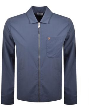 Farah Farah Fintoni Long Sleeve Overshirt - Blue