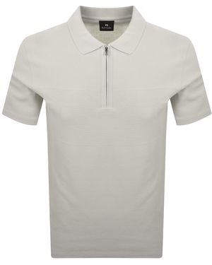 Paul Smith Regular Fit Zip Polo - Grey