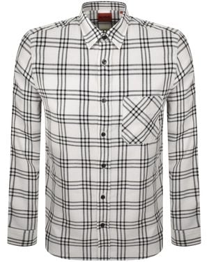 HUGO Long Sleeved Emero Shirt Natural - White
