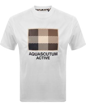 Aquascutum Graphic T Shirt - White