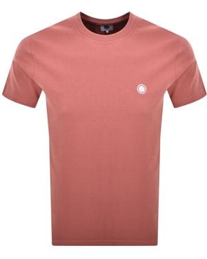 Pretty Green Mitchell T Shirt Ruby - Pink