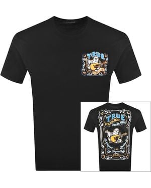 TRUE RELIGION Buddha Motif T Shirt Jet - Black