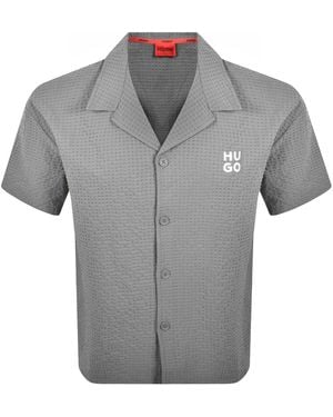 HUGO Chaffle Waffle Texture Shirt - Grey