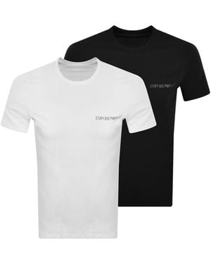 Armani Emporio 2 Pack Logo T Shirts - Black