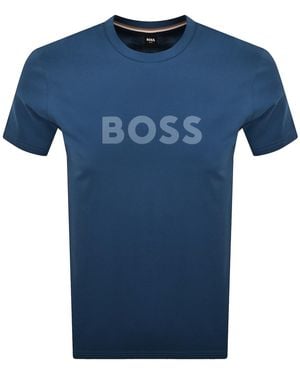 BOSS BUSINESS Boss Beachwear Logo T Shirt - Blue