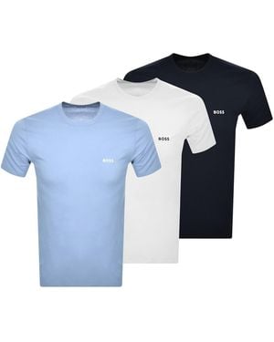 BOSS BUSINESS Boss 3 Pack Crew Neck T Shirts - Blue