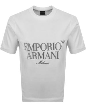 Armani Emporio Crew Neck Logo T Shirt Off - Gray
