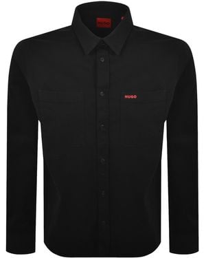 HUGO Straight Fit Egrin Shirt - Black