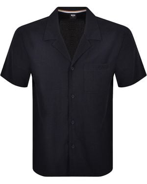 BOSS BUSINESS Boss Relax Beach Shirt - Blue