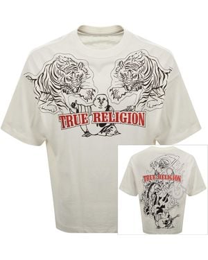TRUE RELIGION Tiger Oversized T Shirt - Metallic