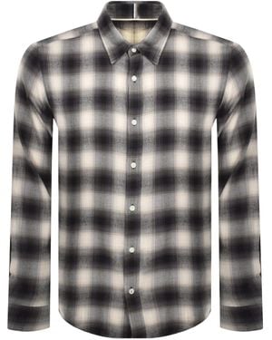 BOSS BUSINESS Boss C Liam Check Long Sleeve Shirt - Grey