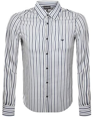Armani Emporio Striped Shirt Naval Academy - Blue