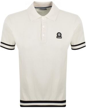 Sandbanks Stripe Hem Polo T Shirt Ecru - White