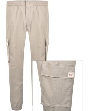 Calvin Klein Jeans Skinny Cargo Trousers - Natural
