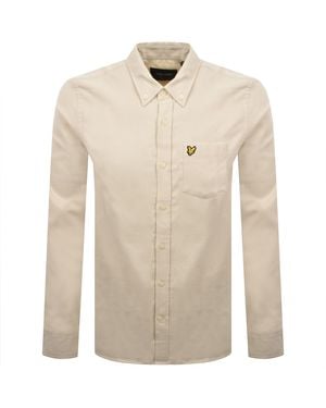 Lyle & Scott Plain Flannel Shirt - Natural