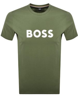 BOSS BUSINESS Boss Beachwear Logo T Shirt Open - Green
