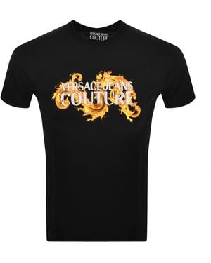 Versace Jeans Couture Couture Wave Logo T Shirt - Black