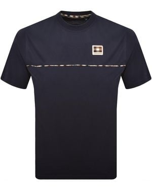 Aquascutum Club Check Piping T Shirt - Blue