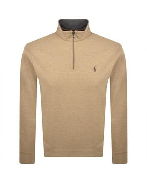 Ralph Lauren Half Zip Sweatshirt - Natural