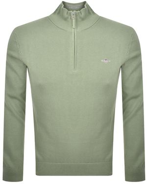 GANT Half Zip Knit Jumper Kalamata - Green