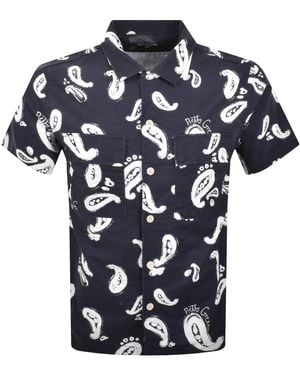 Pretty Green Widnes Paisley Shirt - Blue