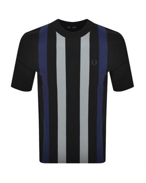 Fred Perry Vertical Stripe T Shirt - Black
