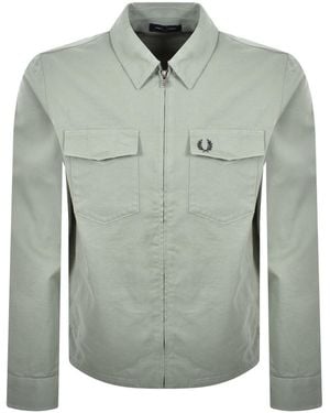 Fred Perry Zip Through Overshirt Bayleaf - Green