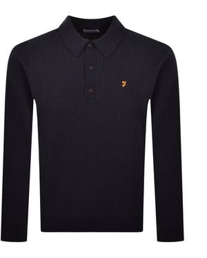 Farah Farah Gateacre Knit Polo Shirt - Blue
