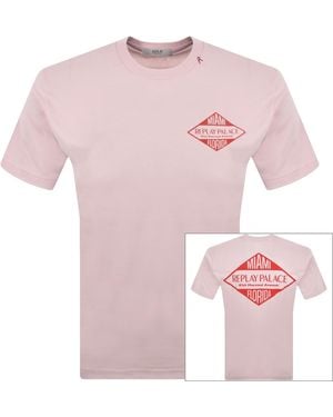 Replay Graphic T Shirt - Pink