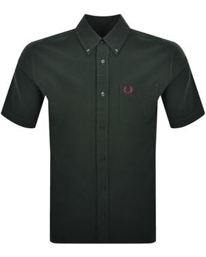 Fred Perry Oxford Short Sleeve Shirt - Green