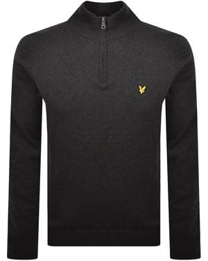Lyle & Scott Quarter Zip Knitted Jumper - Black