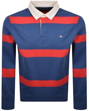 GANT Striped Rugger Polo T Shirt - Blue