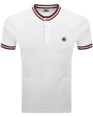 Pretty Green Cressa Tipped Grandad T Shirt - White