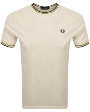 Fred Perry Twin Tipped T Shirt - Natural