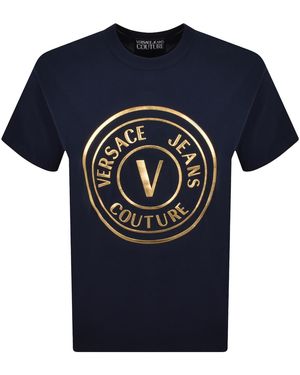 Versace Jeans Couture Couture V Emblem Foil T Shirt - Blue