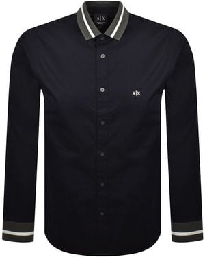 ARMANI EXCHANGE Long Sleeve Shirt - Blue
