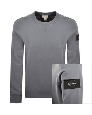 Calvin Klein Jeans Terry Badge Sweatshirt - Gray