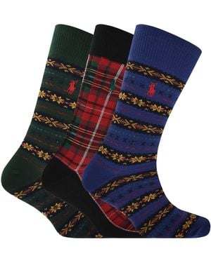 Ralph Lauren 3 Pack Gift Set Socks - Blue