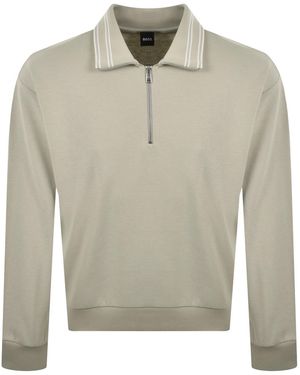 BOSS BUSINESS Boss Seidler Quarter Zip Sweatshirt - Grey
