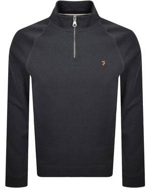Farah Farah Jim Quarter Zip Sweatshirt - Blue