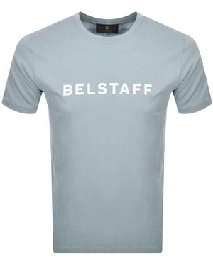 Belstaff Short Sleeve Logo T Shirt Quarry - Blue