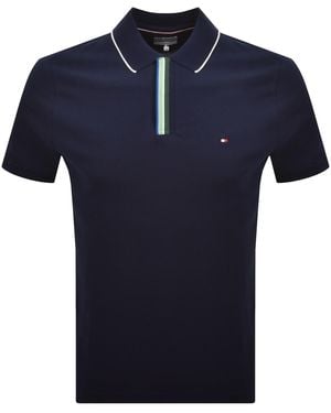 Tommy Hilfiger Pique Placket Detail Polo - Blue