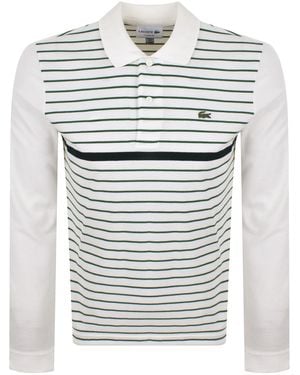 Lacoste Striped Polo T Shirt - Gray