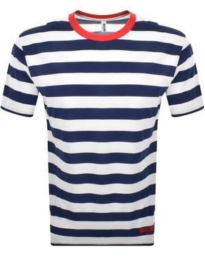Moschino Stripe T Shirt - Blue