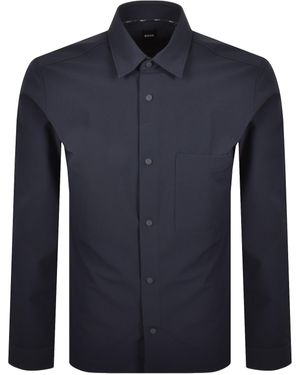 BOSS BUSINESS Boss Leo Kent Long Sleeve Shirt - Blue