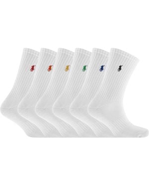 Ralph Lauren 6 Pack Crew Socks - White
